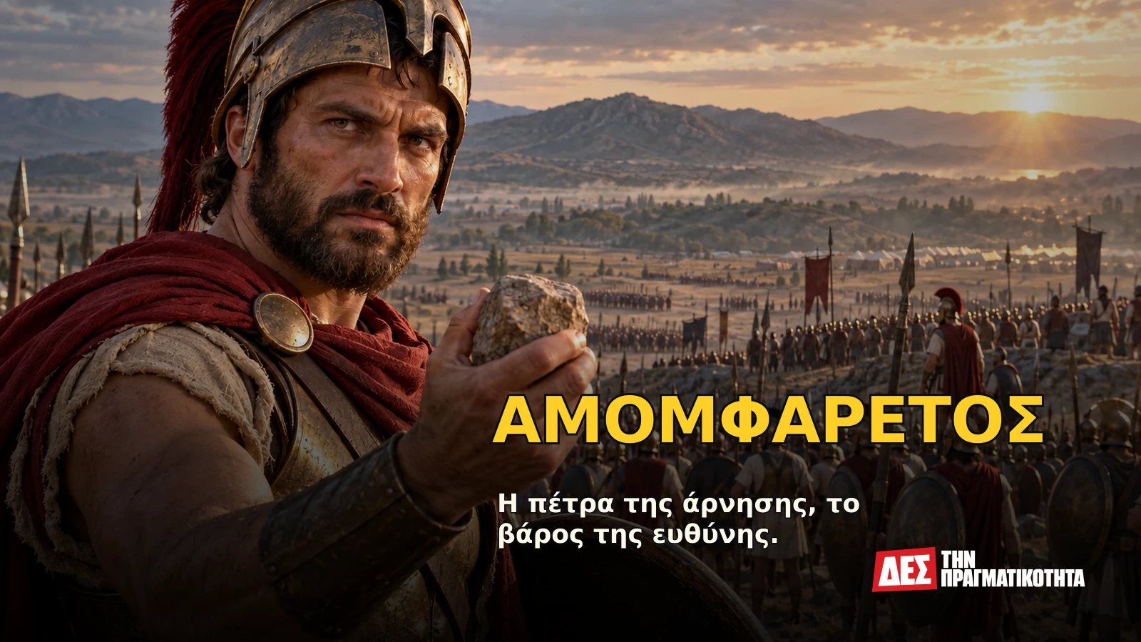 Αμομφάρετος: ο Σπαρτιάτης που αρνήθηκε να φύγει, όταν όλοι οι άλλοι μετακινούνταν · Υποθετική φωτορεαλιστική αναπαράσταση: ΑΜΟΜΦΑΡΕΤΟΣ, με σκηνές από τη ζωή · Δες την Πραγματικότητα Αμομφάρετος: ο Σπαρτιάτης που αρνήθηκε να φύγει, όταν όλοι οι άλλοι μετακινούνταν · Υποθετική φωτορεαλιστική αναπαράσταση: ΑΜΟΜΦΑΡΕΤΟΣ, με σκηνές από τη ζωή · Δες την Πραγματικότητα