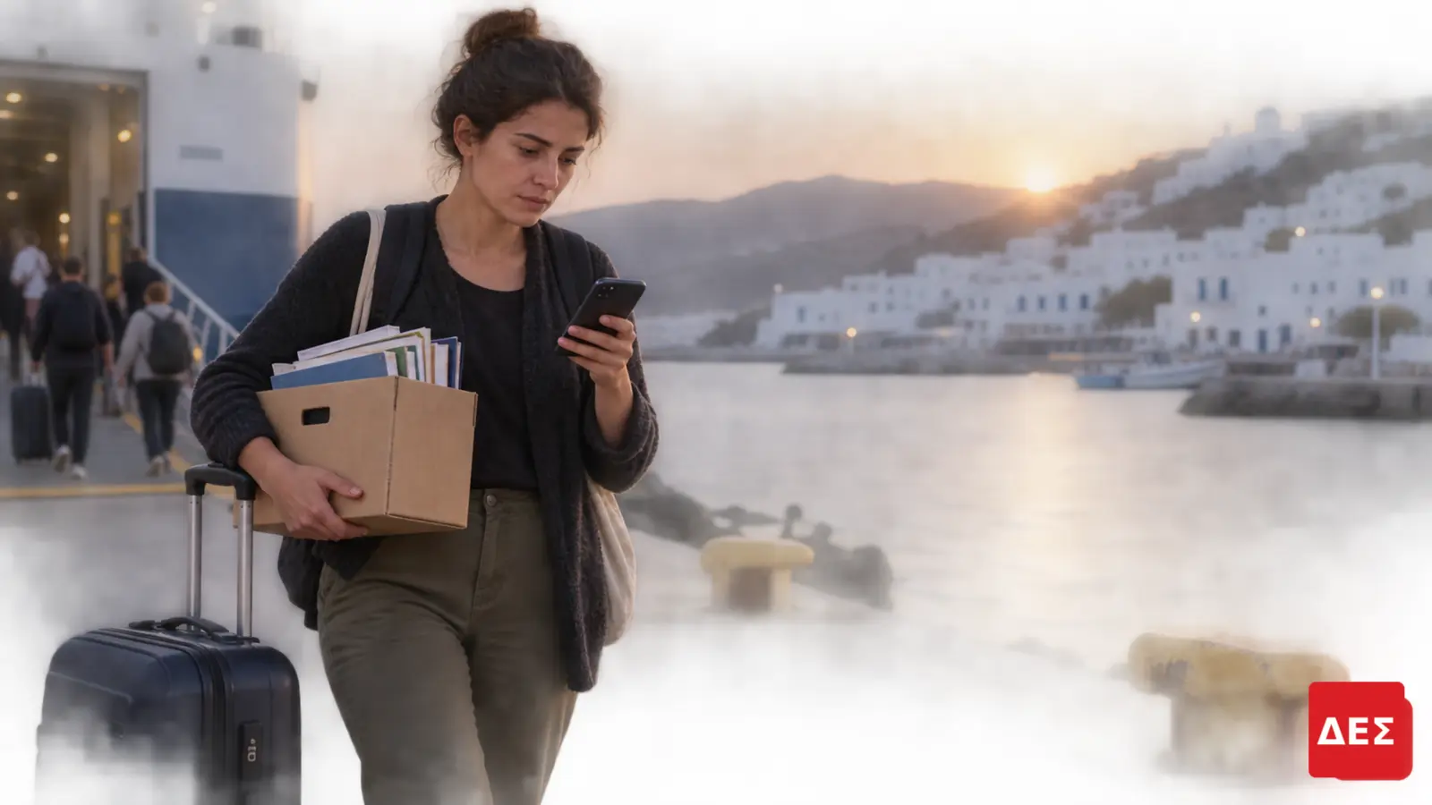 Αναπληρωτές στα νησιά: 23.020 προσλήψεις, αλλά εκπαιδευτικοί ψάχνουν σπίτι πριν ανοίξουν τάξη · Γυναίκα με βαλίτσα και φακέλους κοιτάζει κινητό μπροστά σε νησιωτικό · Δες την Πραγματικότητα Αναπληρωτές στα νησιά: 23.020 προσλήψεις, αλλά εκπαιδευτικοί ψάχνουν σπίτι πριν ανοίξουν τάξη · Γυναίκα με βαλίτσα και φακέλους κοιτάζει κινητό μπροστά σε νησιωτικό · Δες την Πραγματικότητα