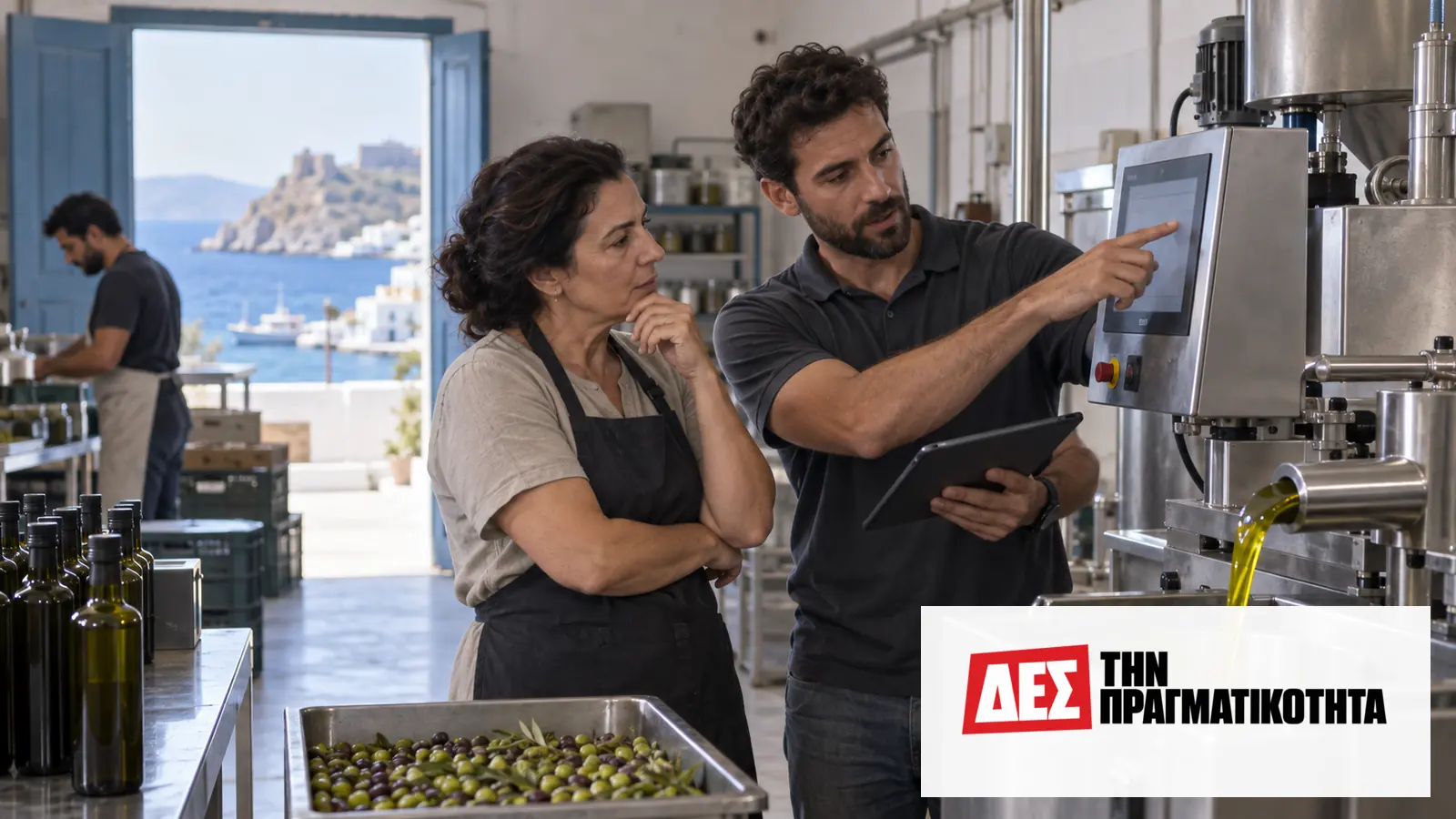 Επιδότηση 60% στο Νότιο Αιγαίο: έως 240.000 ευρώ για επενδύσεις μικρομεσαίων επιχειρήσεων · Δύο εργαζόμενοι εξετάζουν μηχάνημα παραγωγής σε μικρό εργαστήριο κοντά · Δες την Πραγματικότητα Επιδότηση 60% στο Νότιο Αιγαίο: έως 240.000 ευρώ για επενδύσεις μικρομεσαίων επιχειρήσεων · Δύο εργαζόμενοι εξετάζουν μηχάνημα παραγωγής σε μικρό εργαστήριο κοντά · Δες την Πραγματικότητα
