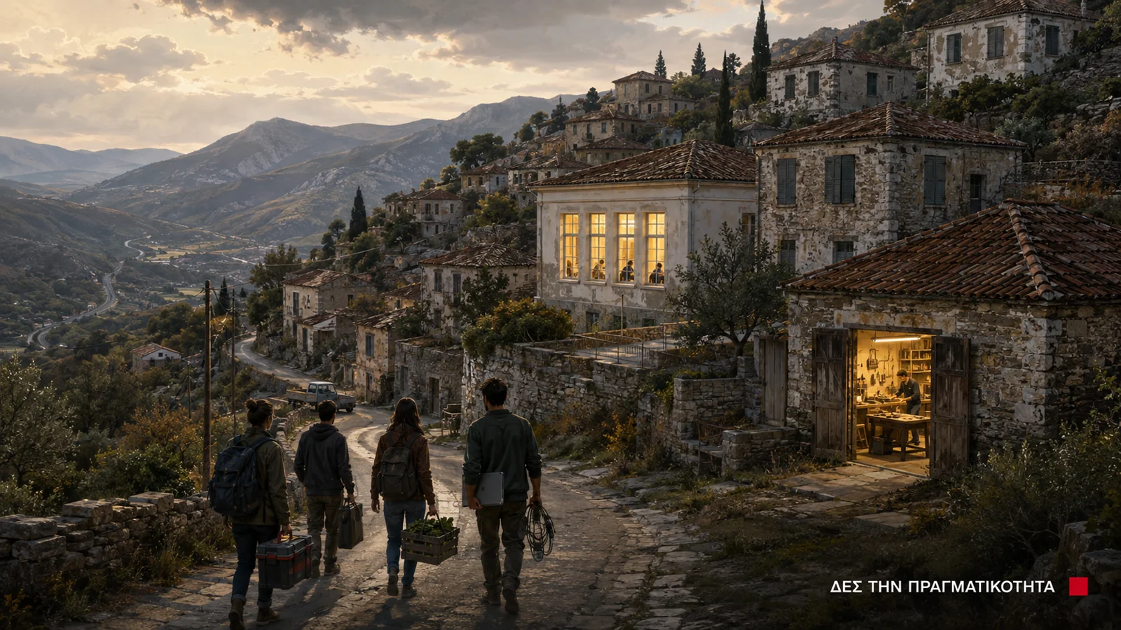 Να ξαναζήσουμε στα χωριά, όχι να επιστρέψουμε στην εγκατάλειψή τους · Κεντρική εικόνα · Δες την Πραγματικότητα Να ξαναζήσουμε στα χωριά, όχι να επιστρέψουμε στην εγκατάλειψή τους · Κεντρική εικόνα · Δες την Πραγματικότητα