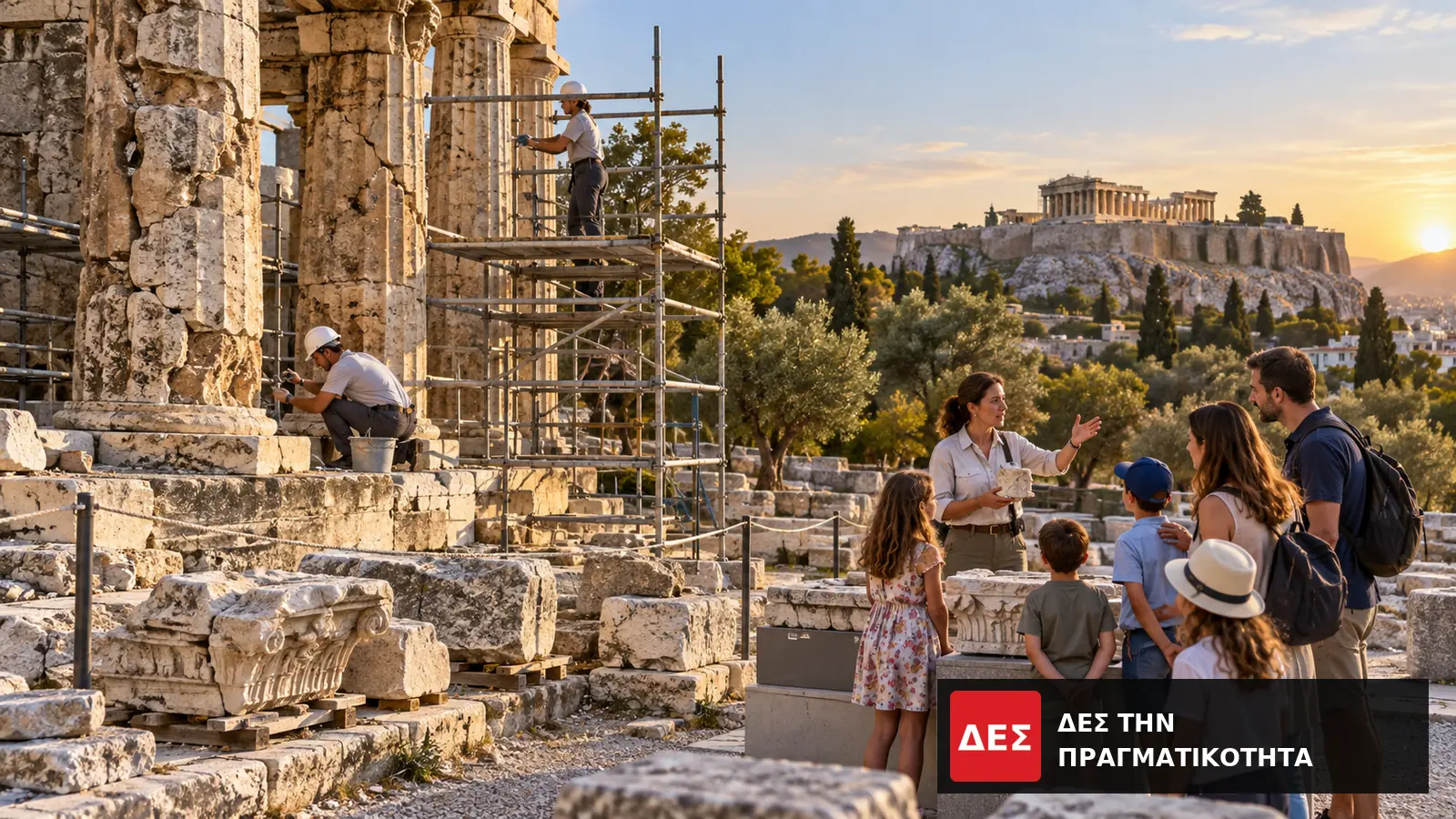 Ευρωπαϊκές Ημέρες Πολιτιστικής Κληρονομιάς 2026: δωρεάν μουσεία και αρχαιολογικοί χώροι στις 26 έως 27 Σεπτεμβρίου · Επισκέπτες με παιδιά περπατούν ανάμεσα σε αρχαία ερείπια · Δες την Πραγματικότητα Ευρωπαϊκές Ημέρες Πολιτιστικής Κληρονομιάς 2026: δωρεάν μουσεία και αρχαιολογικοί χώροι στις 26 έως 27 Σεπτεμβρίου · Επισκέπτες με παιδιά περπατούν ανάμεσα σε αρχαία ερείπια · Δες την Πραγματικότητα