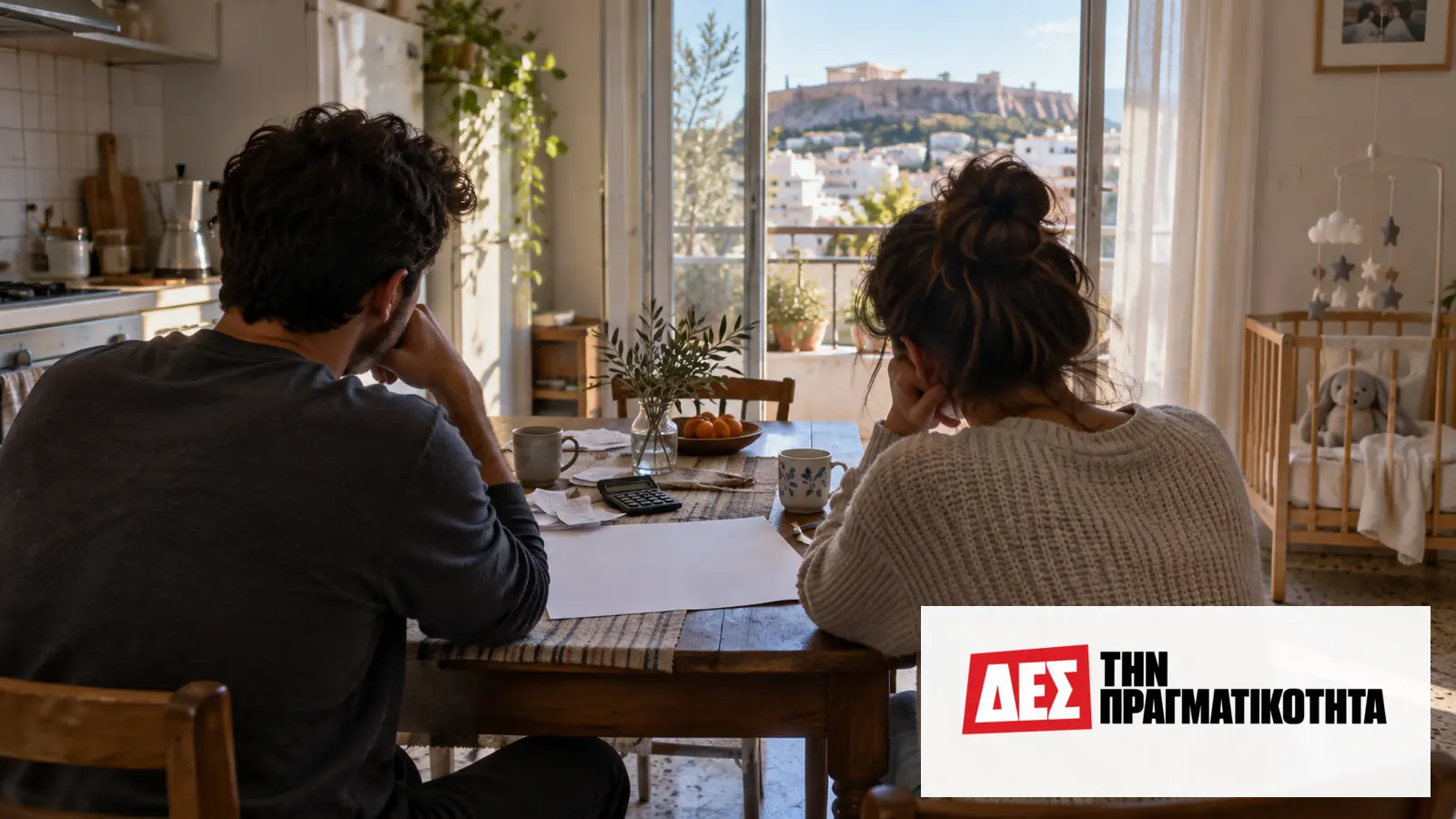 Γεννήσεις στην Ελλάδα: μόλις τέσσερις παραπάνω στο πρώτο εξάμηνο του 2026 · Δύο ενήλικοι καθισμένοι σε τραπέζι κουζίνας, με θέα στην πόλη · Δες την Πραγματικότητα Γεννήσεις στην Ελλάδα: μόλις τέσσερις παραπάνω στο πρώτο εξάμηνο του 2026 · Δύο ενήλικοι καθισμένοι σε τραπέζι κουζίνας, με θέα στην πόλη · Δες την Πραγματικότητα