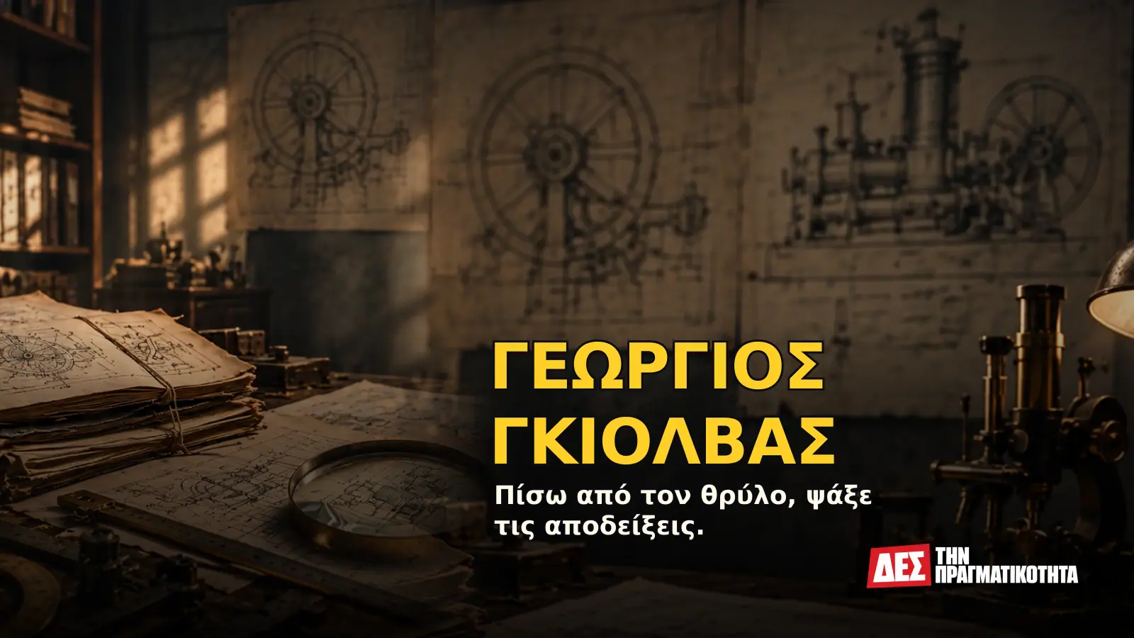 Γεώργιος Γκιόλβας: οι μυστικές εφευρέσεις, οι ΕΛ και η Ελλάδα που έμεινε πίσω · Προηγούμενο εξώφυλλο με ιστορικό τεκμήριο ή συμβολική σκηνή · Δες την Πραγματικότητα Γεώργιος Γκιόλβας: οι μυστικές εφευρέσεις, οι ΕΛ και η Ελλάδα που έμεινε πίσω · Προηγούμενο εξώφυλλο με ιστορικό τεκμήριο ή συμβολική σκηνή · Δες την Πραγματικότητα