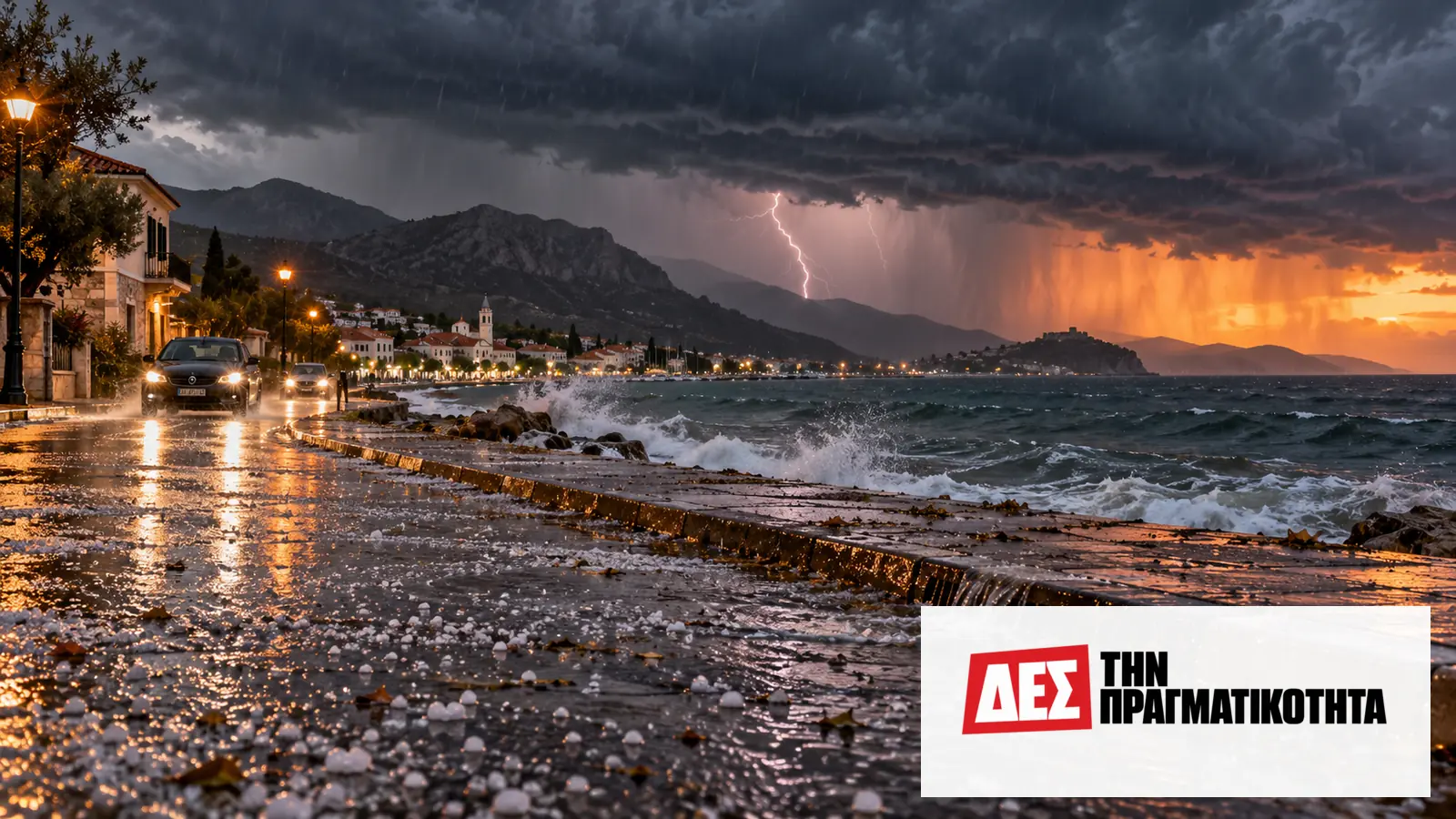 Καιρός σήμερα 26 Σεπτεμβρίου: πορτοκαλί προειδοποίηση για καταιγίδες, χαλάζι και τις περιοχές κινδύνου · Καταιγίδα με αστραπή πάνω από παραθαλάσσιο δρόμο και ταραγμένη θάλασσα · Δες την Πραγματικότητα Καιρός σήμερα 26 Σεπτεμβρίου: πορτοκαλί προειδοποίηση για καταιγίδες, χαλάζι και τις περιοχές κινδύνου · Καταιγίδα με αστραπή πάνω από παραθαλάσσιο δρόμο και ταραγμένη θάλασσα · Δες την Πραγματικότητα