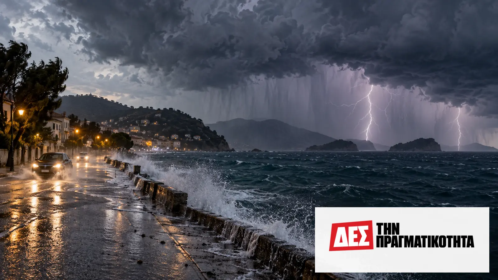 Κακοκαιρία σήμερα 22 Σεπτεμβρίου: πού χτυπούν ισχυρές καταιγίδες, κεραυνοί και χαλάζι · Κύματα χτυπούν παραθαλάσσιο δρόμο κάτω από καταιγίδα και αστραπές · Δες την Πραγματικότητα Κακοκαιρία σήμερα 22 Σεπτεμβρίου: πού χτυπούν ισχυρές καταιγίδες, κεραυνοί και χαλάζι · Κύματα χτυπούν παραθαλάσσιο δρόμο κάτω από καταιγίδα και αστραπές · Δες την Πραγματικότητα