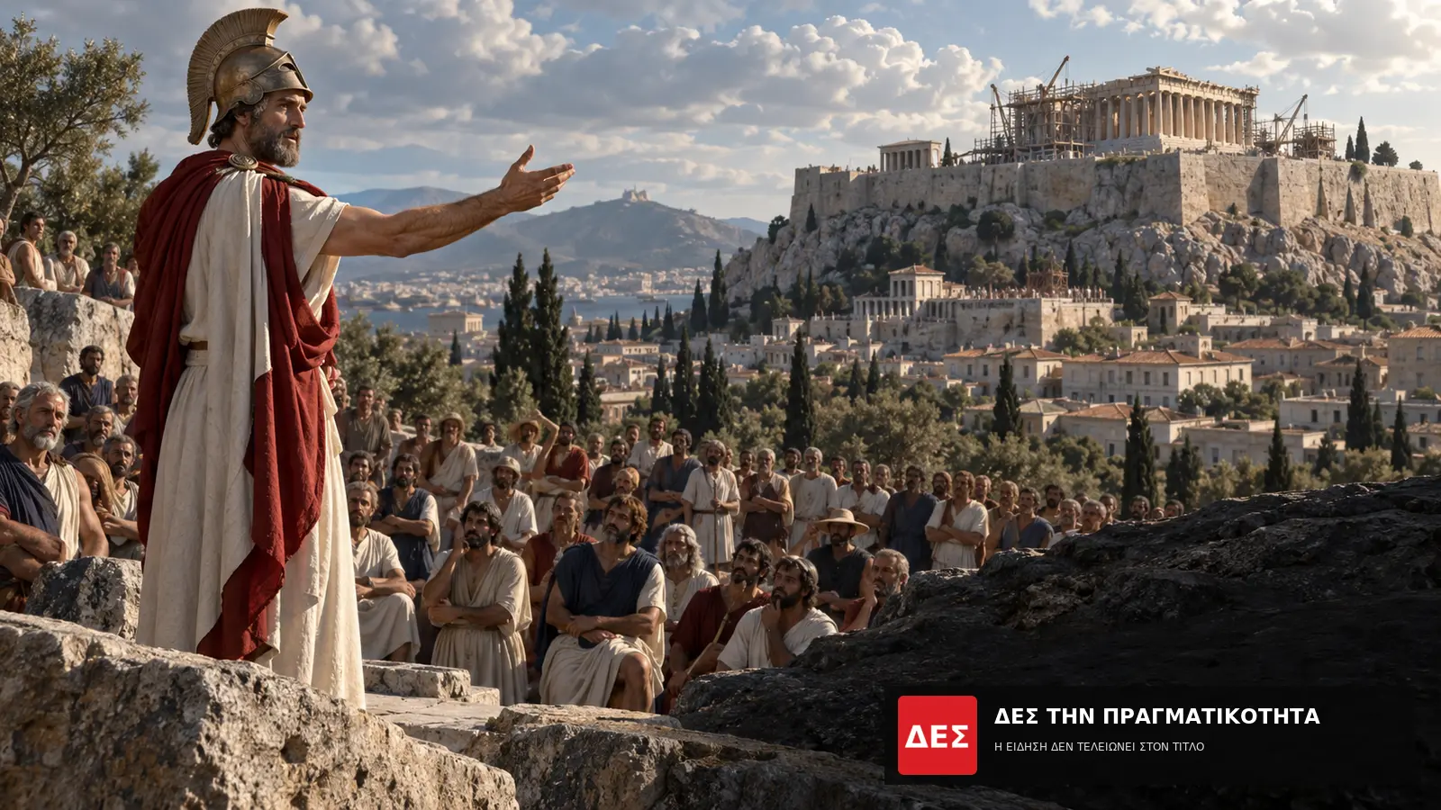 Περικλής: ο ηγέτης που έχτισε τον Παρθενώνα, άνοιξε τη δημοκρατία και οδήγησε την Αθήνα στον πόλεμο · Προηγούμενη κεντρική εικόνα: εικαστική αναπαράσταση, όχι βεβαιωμένη όψη του προσώπου · Δες την Πραγματικότητα Περικλής: ο ηγέτης που έχτισε τον Παρθενώνα, άνοιξε τη δημοκρατία και οδήγησε την Αθήνα στον πόλεμο · Προηγούμενη κεντρική εικόνα: εικαστική αναπαράσταση, όχι βεβαιωμένη όψη του προσώπου · Δες την Πραγματικότητα