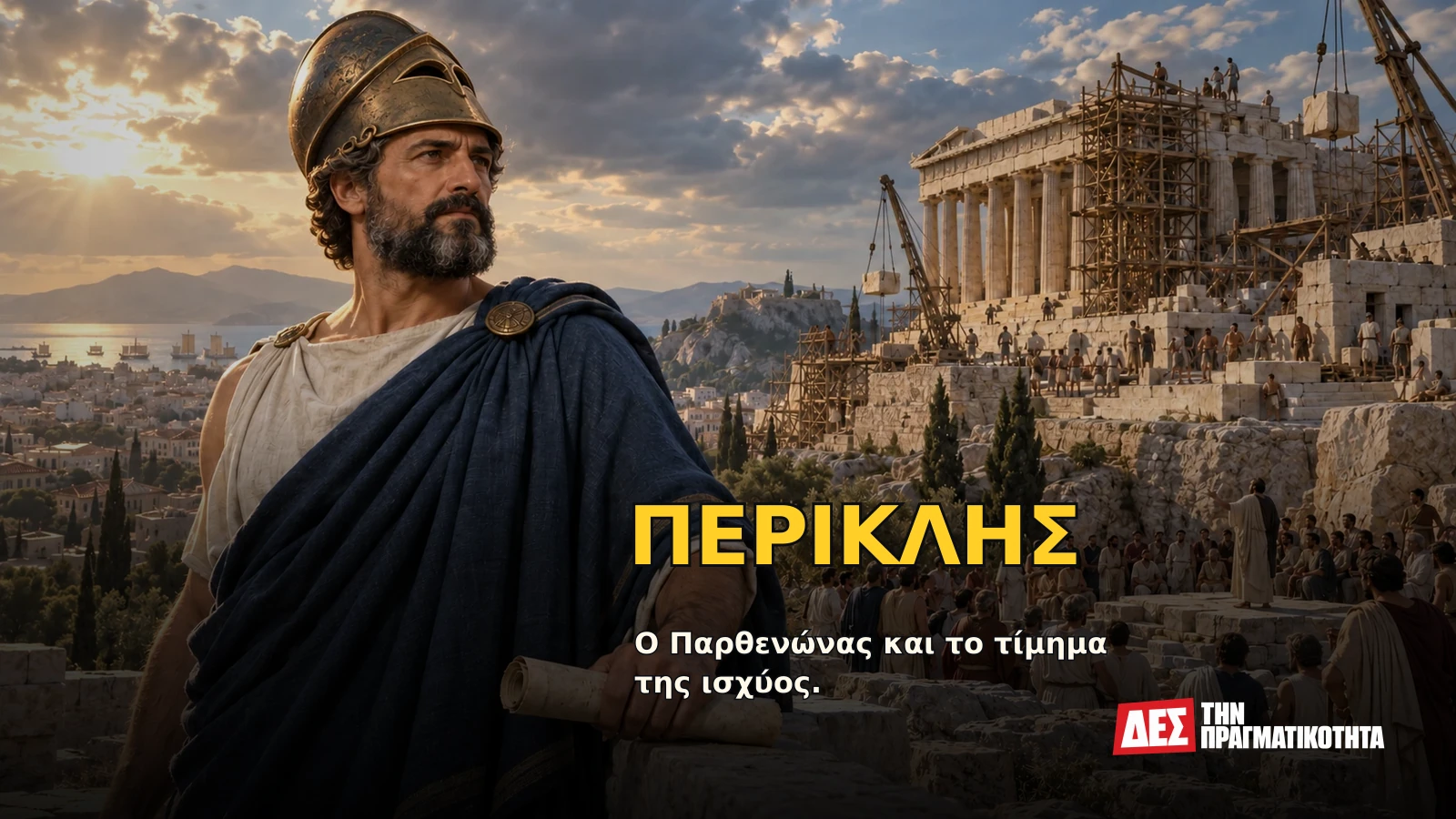 Περικλής: ο ηγέτης που έχτισε τον Παρθενώνα, άνοιξε τη δημοκρατία και οδήγησε την Αθήνα στον πόλεμο · Υποθετική φωτορεαλιστική αναπαράσταση: ΠΕΡΙΚΛΗΣ, με σκηνές από τη ζωή · Δες την Πραγματικότητα Περικλής: ο ηγέτης που έχτισε τον Παρθενώνα, άνοιξε τη δημοκρατία και οδήγησε την Αθήνα στον πόλεμο · Υποθετική φωτορεαλιστική αναπαράσταση: ΠΕΡΙΚΛΗΣ, με σκηνές από τη ζωή · Δες την Πραγματικότητα