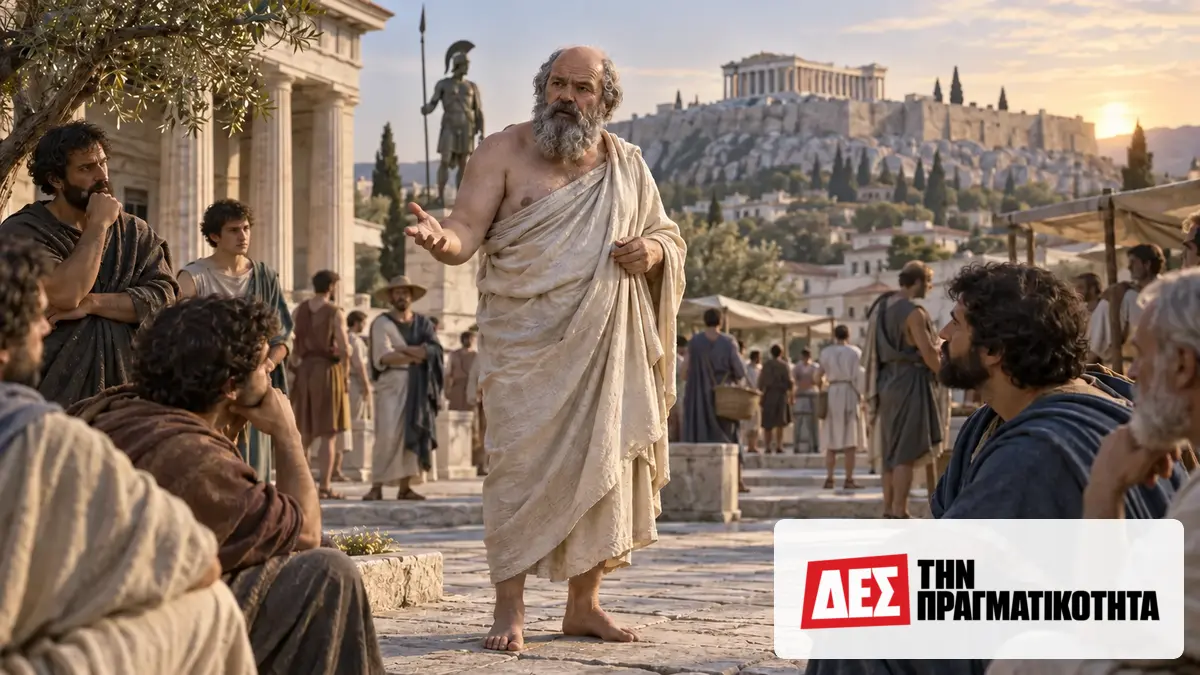 Σωκράτης: ο άνθρωπος που ενοχλούσε την εξουσία ώσπου η Αθήνα τον καταδίκασε σε θάνατο · Προηγούμενη κεντρική εικόνα: εικαστική αναπαράσταση, όχι βεβαιωμένη όψη του προσώπου · Δες την Πραγματικότητα Σωκράτης: ο άνθρωπος που ενοχλούσε την εξουσία ώσπου η Αθήνα τον καταδίκασε σε θάνατο · Προηγούμενη κεντρική εικόνα: εικαστική αναπαράσταση, όχι βεβαιωμένη όψη του προσώπου · Δες την Πραγματικότητα
