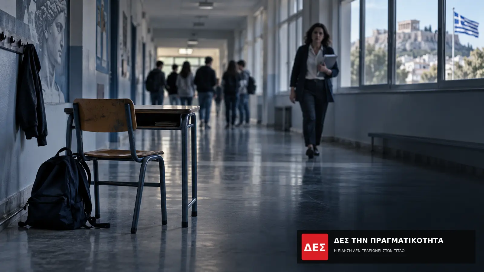 Bullying στα σχολεία: σχεδόν 1 στους 4 εφήβους θύμα και οι ευθύνες οικογένειας, σχολείου και πολιτείας · Σχολικός διάδρομος με άδεια καρέκλα και σακίδιο στο προσκήνιο, ενώ · Δες την Πραγματικότητα Bullying στα σχολεία: σχεδόν 1 στους 4 εφήβους θύμα και οι ευθύνες οικογένειας, σχολείου και πολιτείας · Σχολικός διάδρομος με άδεια καρέκλα και σακίδιο στο προσκήνιο, ενώ · Δες την Πραγματικότητα