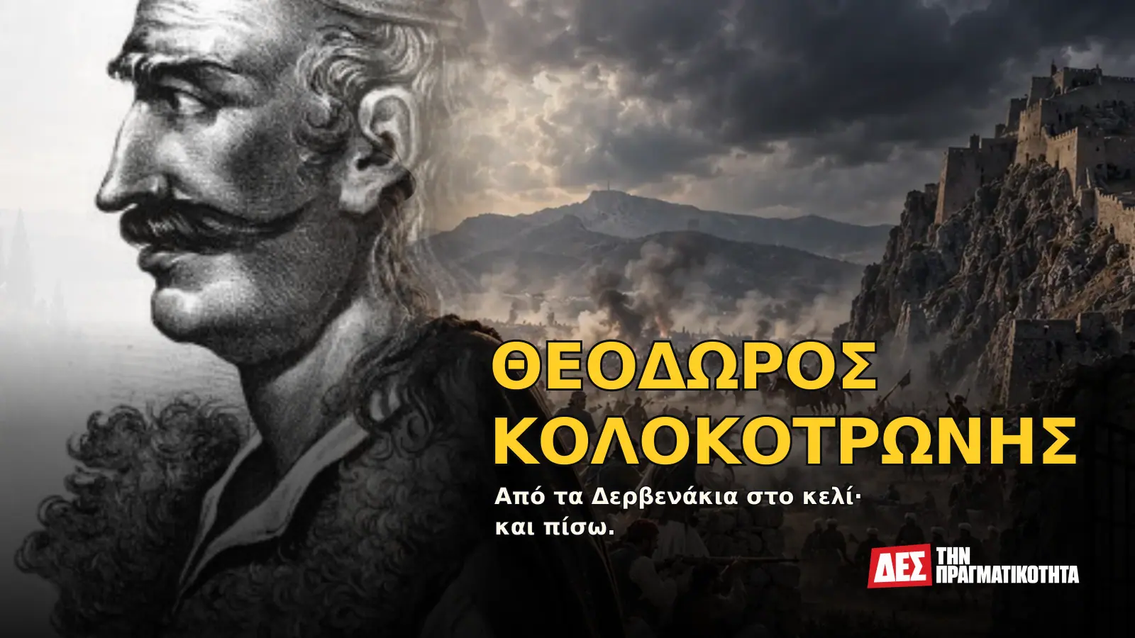 Θεόδωρος Κολοκοτρώνης: τον φυλάκισαν, τον χρειάστηκαν για να σωθεί η Επανάσταση και τον φυλάκισαν ξανά · Προηγούμενο εξώφυλλο με ιστορικό τεκμήριο ή συμβολική σκηνή · Δες την Πραγματικότητα Θεόδωρος Κολοκοτρώνης: τον φυλάκισαν, τον χρειάστηκαν για να σωθεί η Επανάσταση και τον φυλάκισαν ξανά · Προηγούμενο εξώφυλλο με ιστορικό τεκμήριο ή συμβολική σκηνή · Δες την Πραγματικότητα