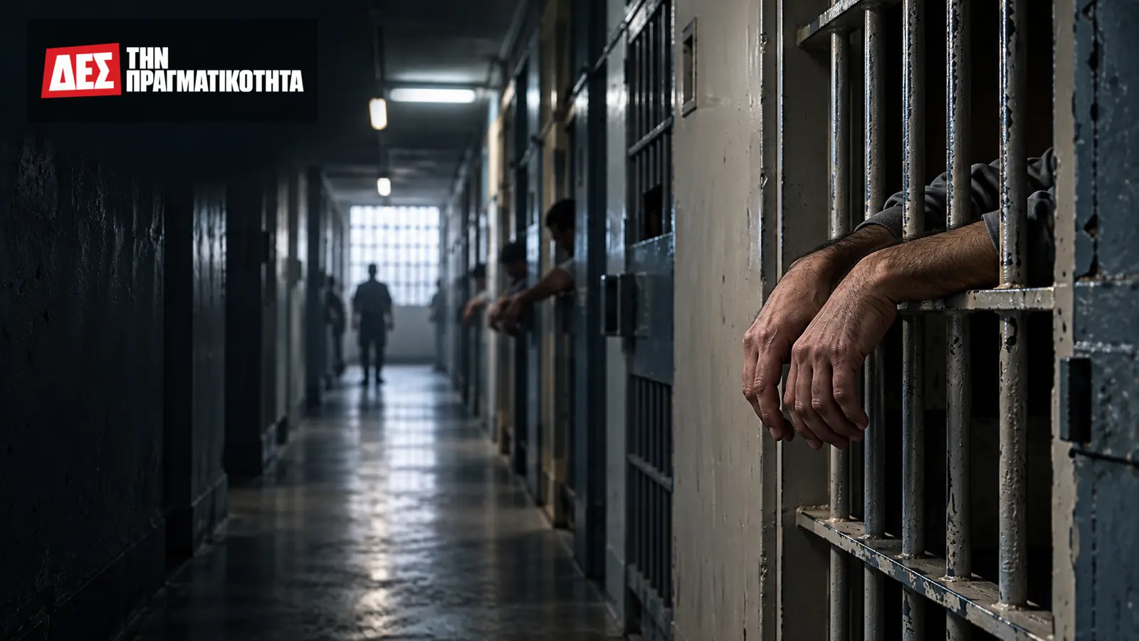 Υπερπληθυσμός στις ελληνικές φυλακές: η καταδίκη για τον Αυλώνα και οι απαντήσεις που λείπουν · Διάδρομος κράτησης, εικαστική αναπαράσταση · Δες την Πραγματικότητα Υπερπληθυσμός στις ελληνικές φυλακές: η καταδίκη για τον Αυλώνα και οι απαντήσεις που λείπουν · Διάδρομος κράτησης, εικαστική αναπαράσταση · Δες την Πραγματικότητα